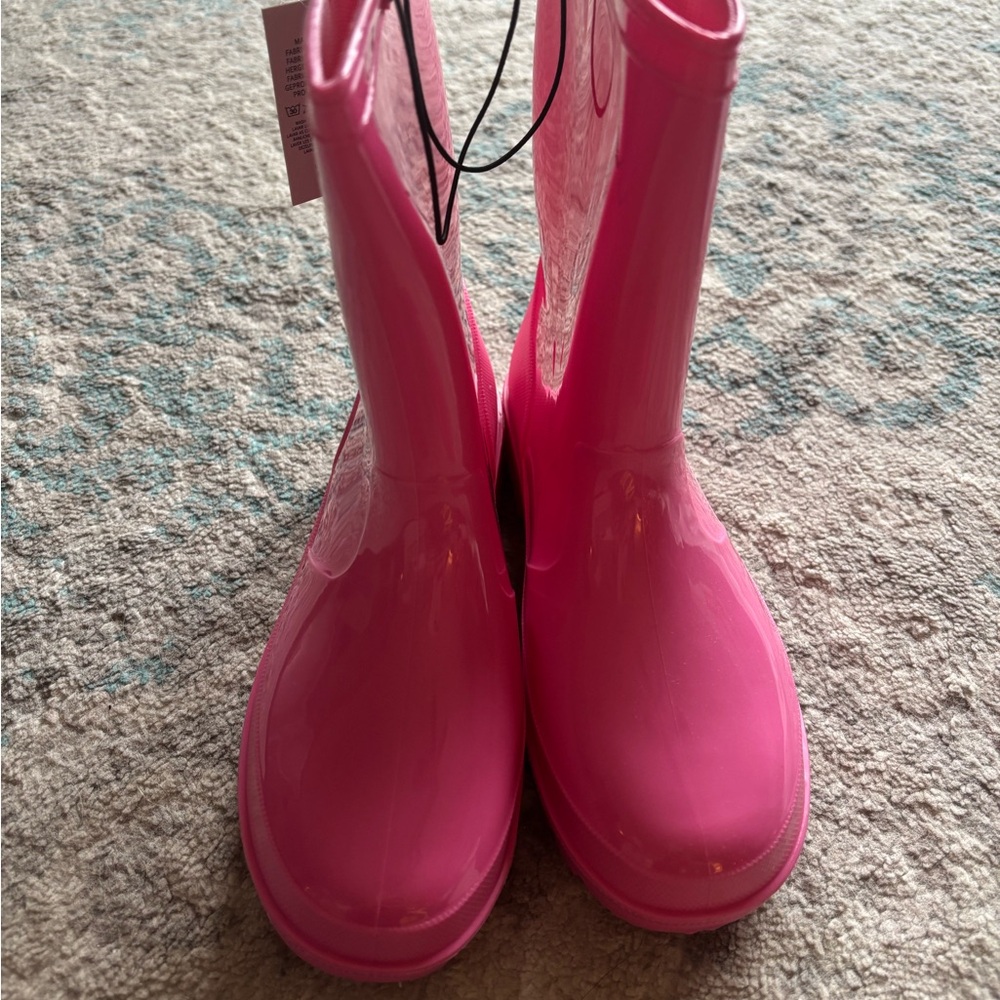 Vibrant Pink Kids Rain Boots